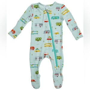Angel Dear Happy Camper Bamboo Zippy Footie size 0-3 Months